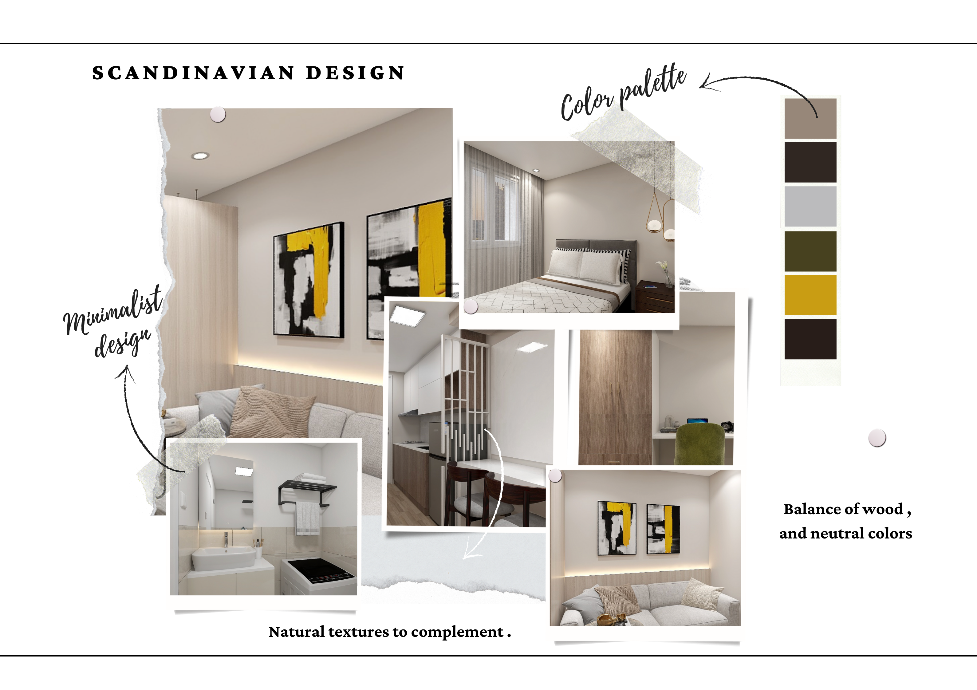 Scandinavian interior design mood board